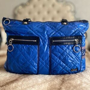 Coach Quilted Blue Shoulder Bag